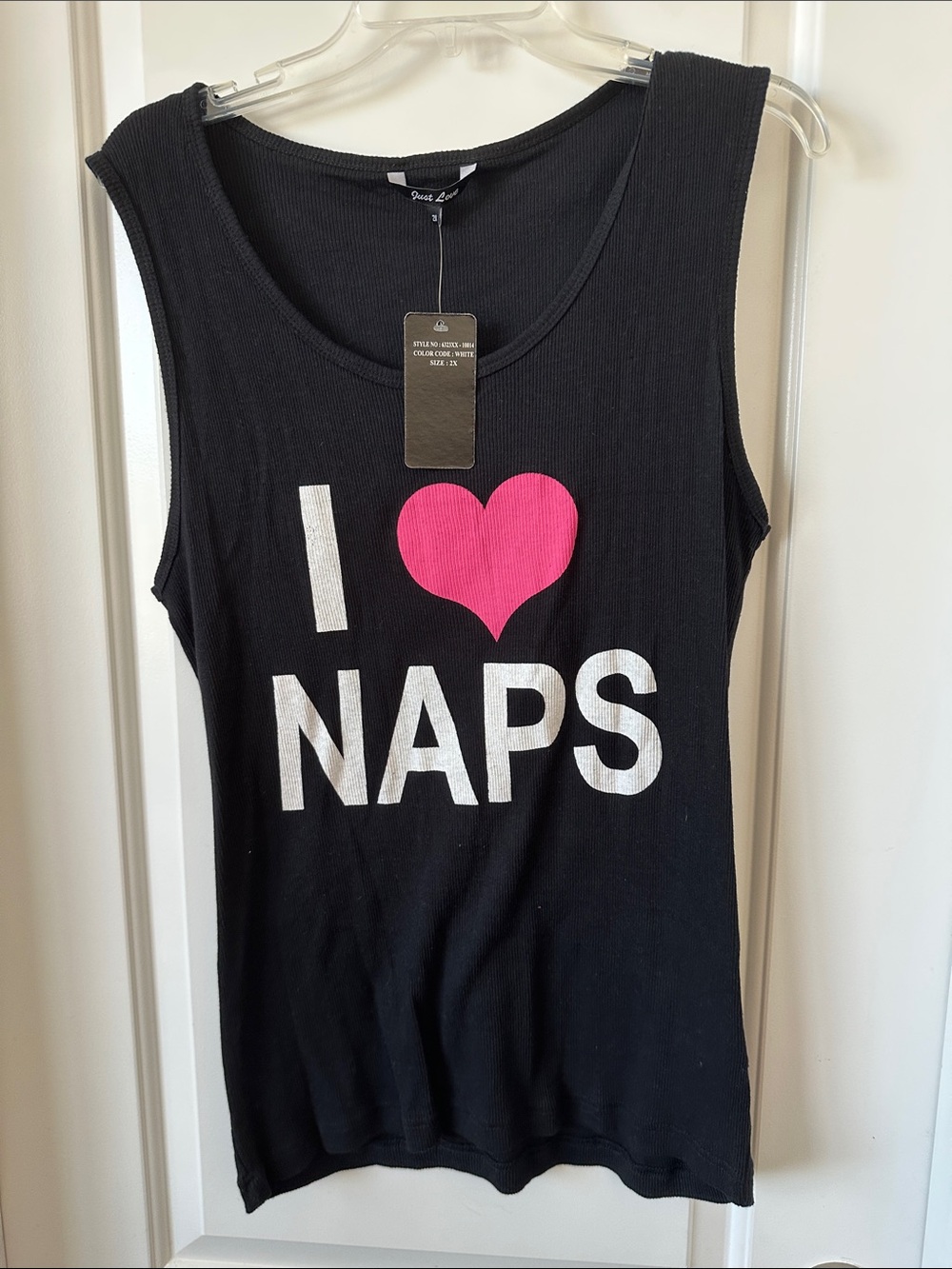 I Heart NAPS Black Tank with Pink Heart